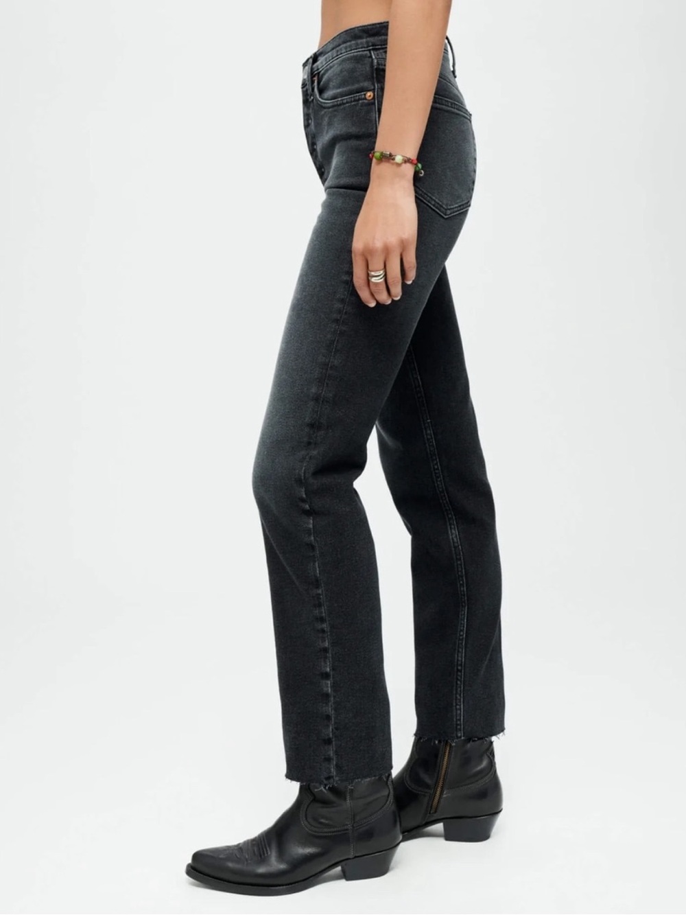 Re/Done Washed Black Jeans. Size: 24